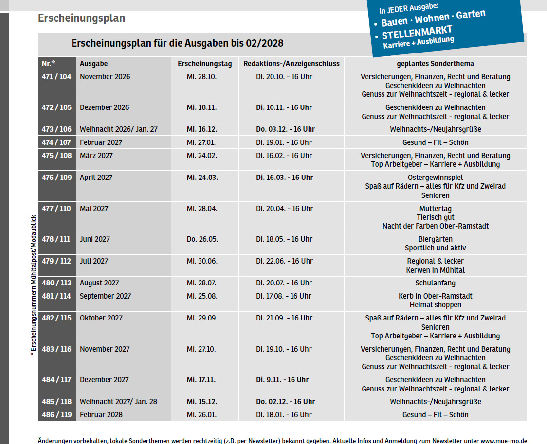 erscheinungstermine erscheinungstermine